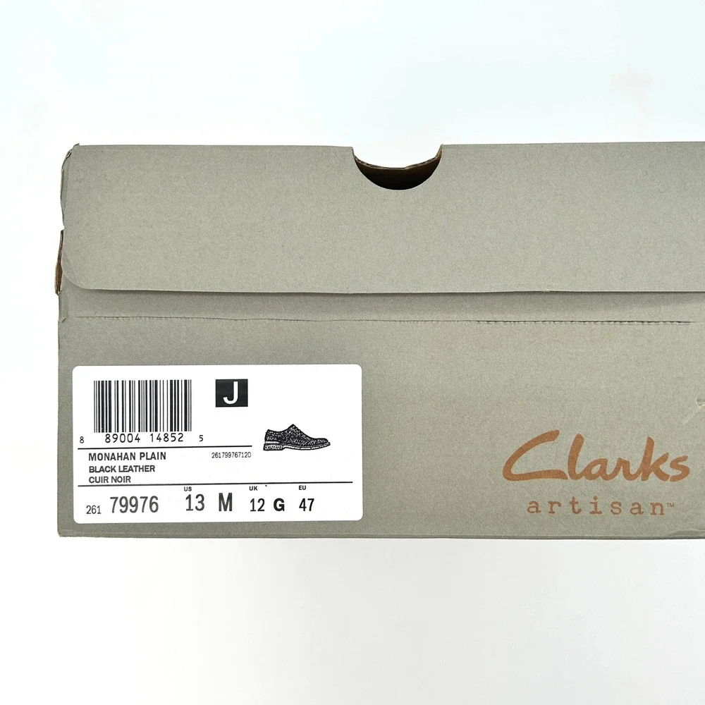 Clarks Monahan‎ Plain Size 13 M Mens Oxford Dress Casual Shoes Black Leather NEW
